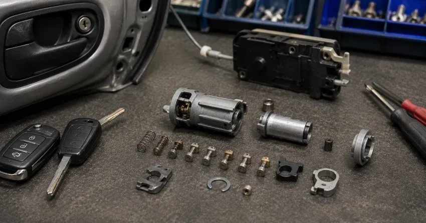 technician testing a car key fob during Car Lock Repair Beamsville, Lincoln