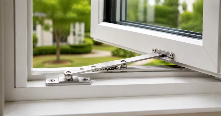 technician replacing casement window hinge in Lincoln