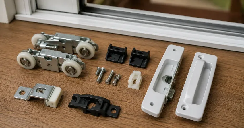 sliding door broken Lincoln roller and track inspection
