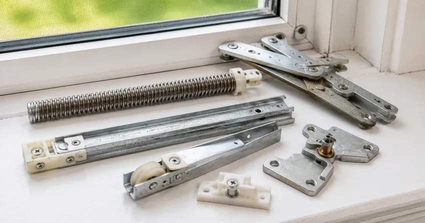 technician adjusting window sash alignment in Niagara Escarpment Area, Lincoln home