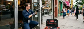 Storefront Door Repair Downtown Beamsville, Lincoln