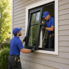 A finished exterior door and window project